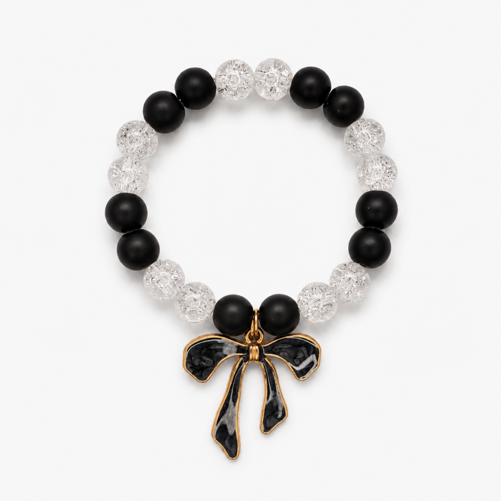 Black Matte Charm Bracelet