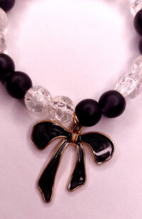 black white - 005 Black Matte Charm Bracelet