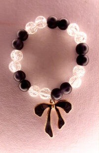 black white - 007 Black Matte Charm Bracelet