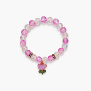 pinkwhitecrystalwithringandlocket Purple Crystal Charm Bracelet