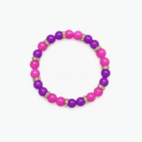 purplepinkring Purple Space Bead Bracelet