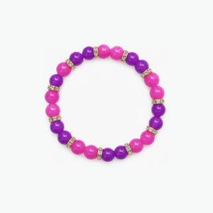 purplepinkring Purple Space Bead Bracelet