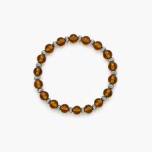 Brown Crystal with Metal Pearl