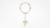 1784831333713 White Crystal Chain Bow Bracelet